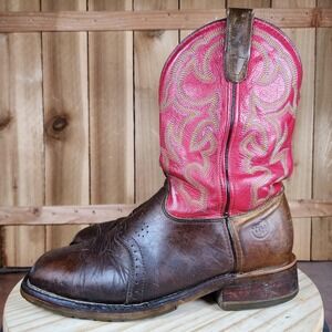 Double-H Boots Mens 10.5 EE Brown Red Leather Western Cowboy USA Square Toe